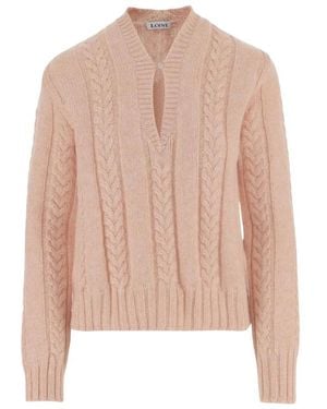 Loewe V-Neck Knitwear - Pink