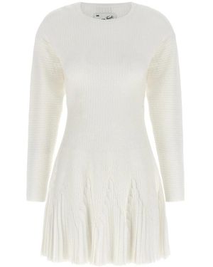 Elisabetta Franchi Knitted Dresses - White