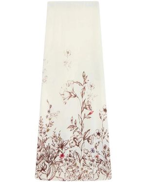 Semicouture Maxi Trägerloses Kleid - Natur