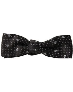 Dolce & Gabbana Gemustertes Seiden-Fliege Mit Verstellbarem Halsband - Schwarz