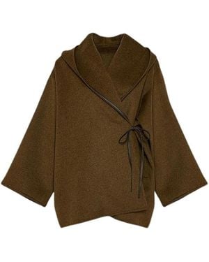 Yves Salomon Draped Jacket - Braun