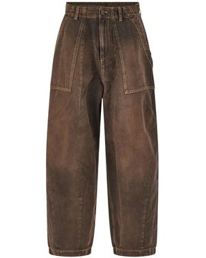 TRUE AVENUE Weite Jeans - Braun