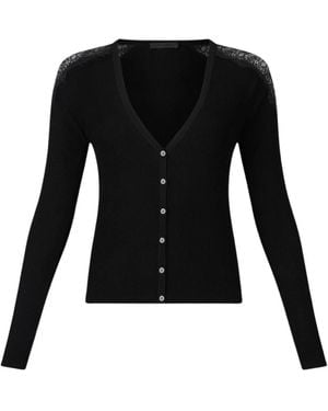 Liu Jo Lace-Trim Cardigan - Schwarz