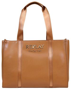 Replay Tassen ,Bruin ,Polyester Grote Tote Bag