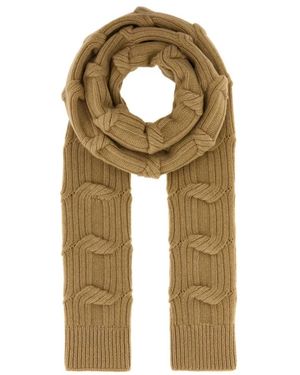 Stella McCartney Accessoires ,Bruin ,Wol Falabella Kabel Gebreide Sjaal - Groen