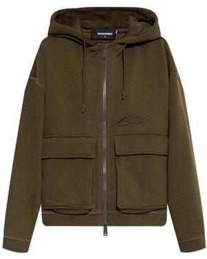 DSquared² Hoodies & Sweatvesten ,Groen ,Katoen Hoodie