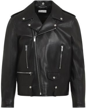 Saint Laurent Schwarze Klassische Bikerjacke