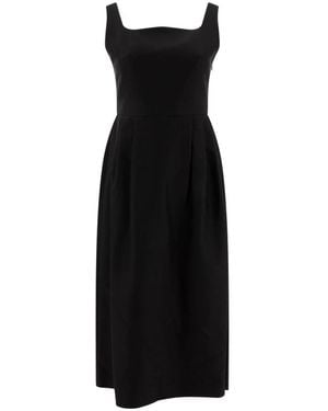 Sandbeige Midi Dresses - Zwart