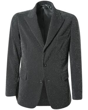 Reveres 1949 Single-Breasted Glitter Jas - Zwart