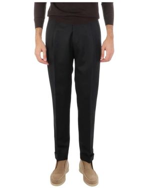 Berwich Broeken ,Blauw ,Wol Retro Broek - Zwart