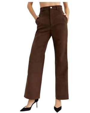 Nanushka Broeken ,Bruin ,Leer Darby Pants
