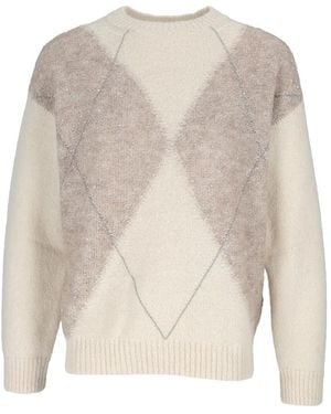 Peserico Truien & Vesten ,Katoen Round-Neck Truien - Naturel