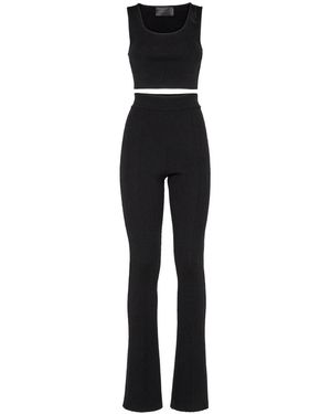 Philipp Plein Merino Extrafine Freizeit-Top/Hose Signature - Schwarz