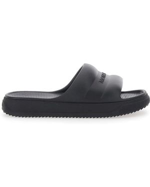 Moncler Logo-Geprägter Plateau-Sohle Slider - Blau