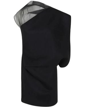 Sportmax Kleedjes ,Zwart ,Wol Spscesto Jurk