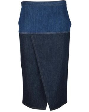 Fendi Longuette Denim Rok - Blauw