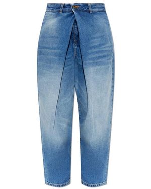 Balmain Jeans ,Blauw ,Denim Denim Barrel-Leg Jeans