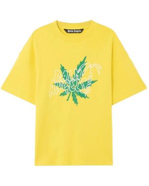 Palm Angels T-Shirts - Yellow