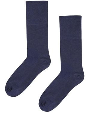 Wolford Gerippte Stretch-Baumwollsocken - Blau