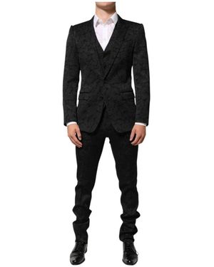 Dolce & Gabbana Kostuums ,Zwart ,Polyester Martini 3-Delig Pak