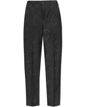 Etro Wool Pleated Broeken - Zwart