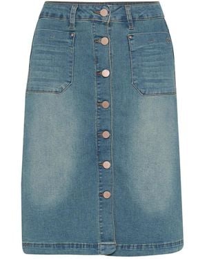 Cream Rokken ,Blauw ,Denim Lichtblauwe Denim Rok Met Zakken