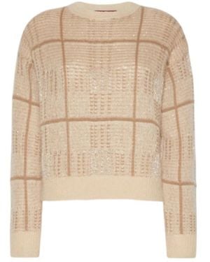 Max Mara Rundhals-Strickware - Natur