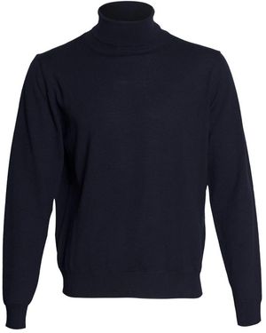 Grifoni Truien & Vesten ,Blauw ,Wol Dolcevita Turtleneck