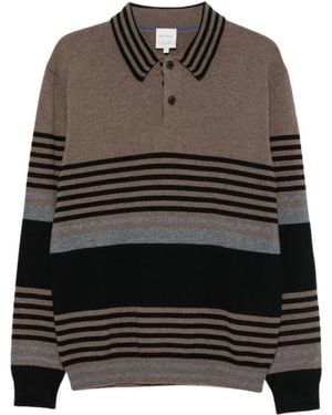 Paul Smith Gestreiftes Poloshirt - Braun