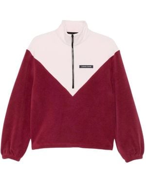 Canada Goose Fitness ,Veelkleurig ,Katoen Tayen Colour Block Fleece Quarter Zip - Rood