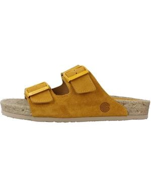 Genuins Schoenen ,Geel ,Slippers - Bruin