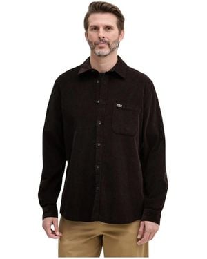 Lacoste Regular Fit Velour Shirt - Zwart