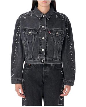 Levi's Verkleinde Jaren 90 Geen Plooi Bedeelde Trucker - Zwart