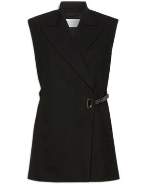 Sportmax Mouwloze Stretch Viscose Blazer - Zwart