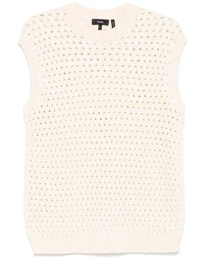 Theory Slvless Vest Cb.Roun - Naturel