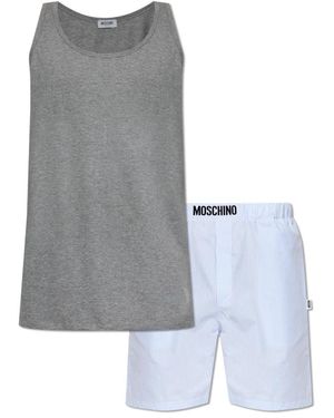 Moschino Nachtkleding ,Grijs ,Tweed Tweedelige Pyjama