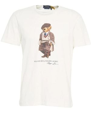 Polo Ralph Lauren Ikonic Polo Bear Print T-Shirt Bianco - Weiß