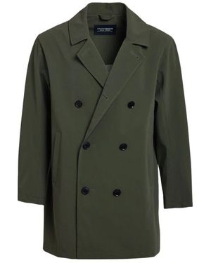 Stutterheim Klassischer doppelreihiger regenmantel - Grün