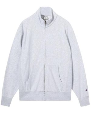 Champion Hoodies & Sweatvesten ,Grijs ,Katoen Reverse Wave Full Zip - Blauw