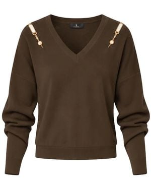 Fracomina V-Neck Knitwear - Brown