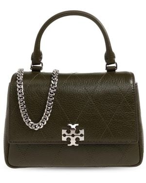 Tory Burch Tassen ,Groen ,Leer Mini Charlie Quilted Top-Handle Crossbody