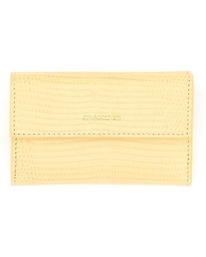 Jil Sander Accessoires ,Geel ,Leer Portefeuilles & Kaarthouders - Metallic