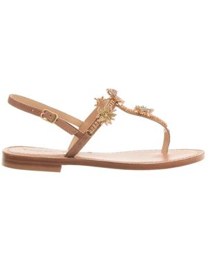 Paola Fiorenza Flat Sandals - Metallizzato