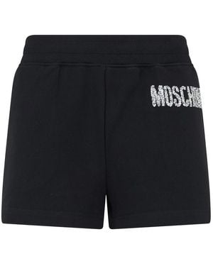 Moschino Elegante Zwarte Shorts Met Wit Logo