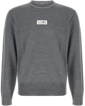 MM6 by Maison Margiela Round-Neck Knitwear - Grey