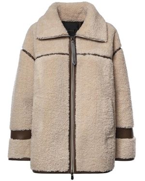Pinko Jassen ,Faux Fur & Shearling Jassen - Naturel