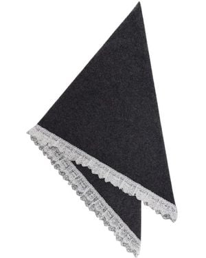 Ganni Wollspitze Dreiecksschal - Schwarz