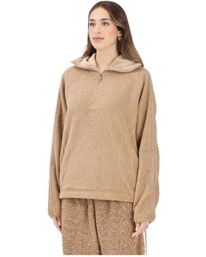 adidas Originals Borg Fleece Teamgeist 1/4 Zip Hoodie - Natur