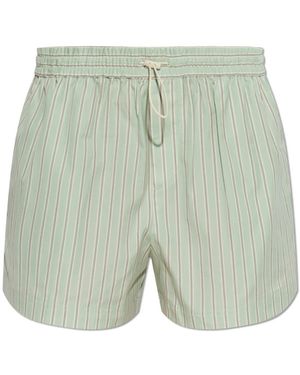Rag & Bone Korte Broeken ,Groen ,Katoen Marvin Gestreepte Katoenen Shorts