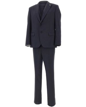 Manuel Ritz Single Breasted Suits - Blue